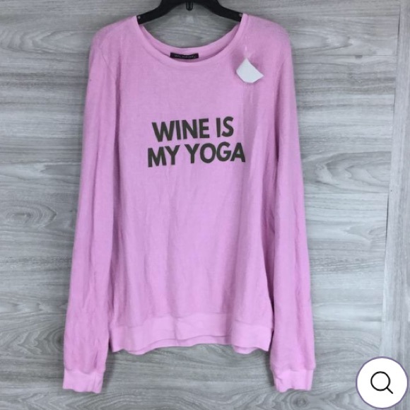 Wildfox My Yoga Baggy Pink Beach Sweatshirt Size XL - Picture 3 of 8